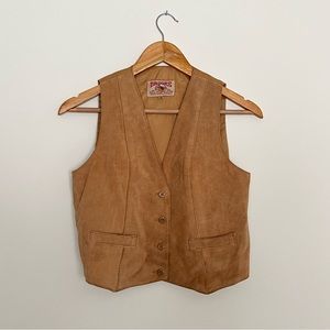 Vintage 80s Real Suede Tan Vest